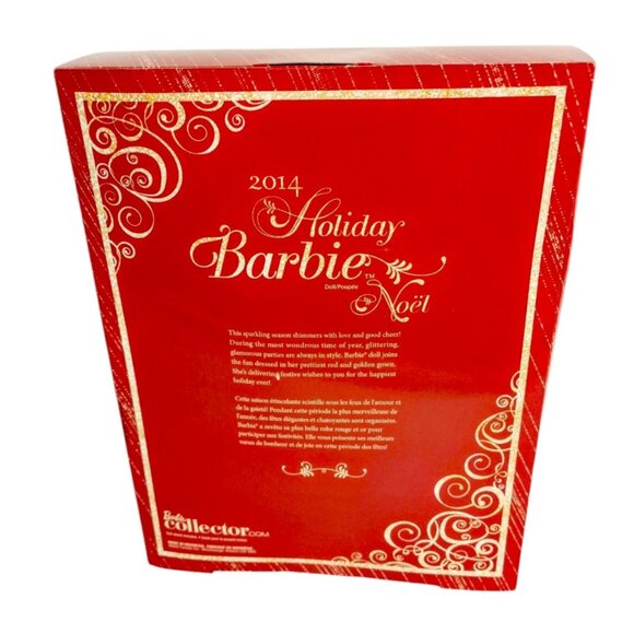 Holiday Barbie 2014 Xmas Red Ballgown 11 in Fashion Doll Blonde Hair New Sealed - Picture 2 of 5